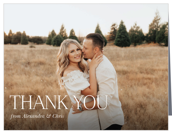 Our Simply Classy Wedding Thank You Cards show your appreciation for the support and presence of family and friends on your big day.