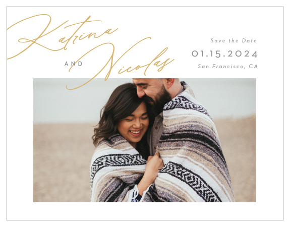 Announce your upcoming wedding to family and friends when you send out our Down the Line Save the Date Magnets.