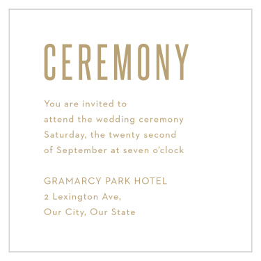 Bring family and friends together for your big day with our Minimal Stack Ceremony Cards.