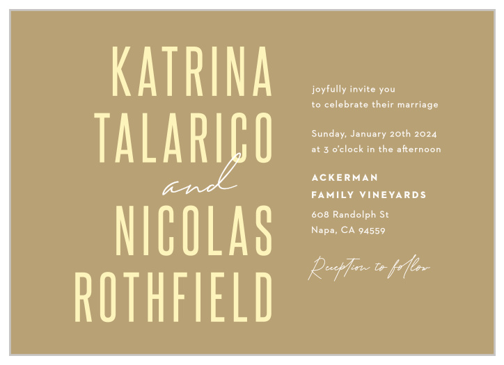 Gather family and friends together for your special day with our Minimal Stack Wedding Invitations.