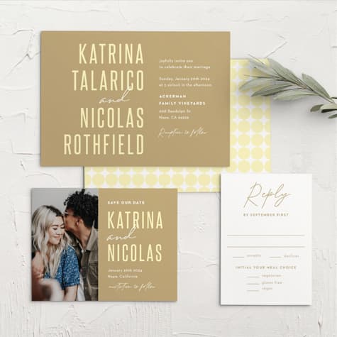 Minimal Stack Wedding Invitations