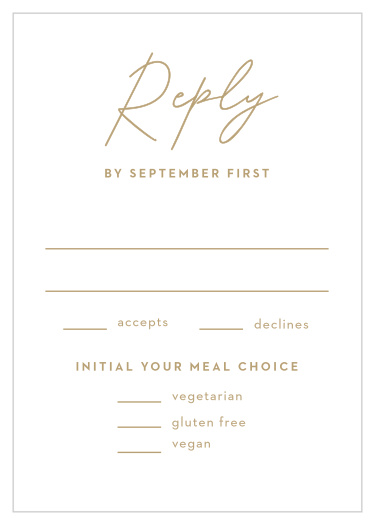 Get an idea of how many people will be coming to your wedding when you send out our Minimal Stack Response Cards.