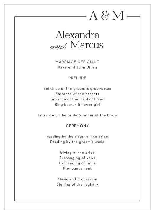Walk family and friends through each step of your ceremony with our Love Space Wedding Programs.