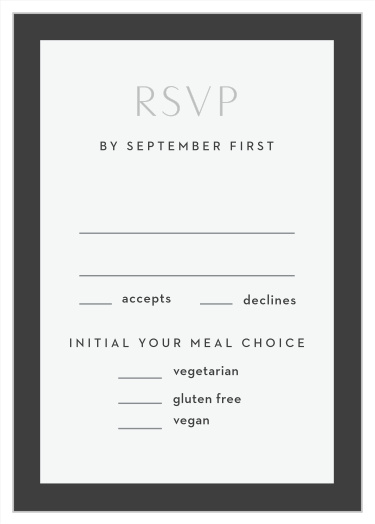 Share your good news with our sophisticated, uncomplicated Ring Simplicity Response Cards.