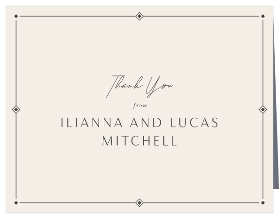 Show your genuine appreciation with our classy yet unassuming Ilianna Elegance Wedding Thank You Cards.