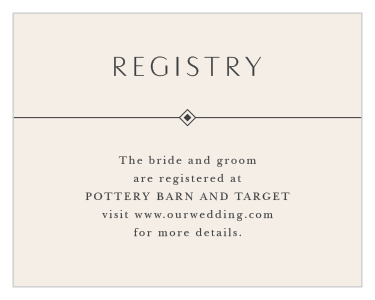 Share your information with our classy yet unassuming Ilianna Elegance Registry Cards.