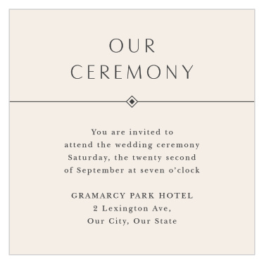 Share your information with our classy yet unassuming Ilianna Elegance Ceremony Cards.