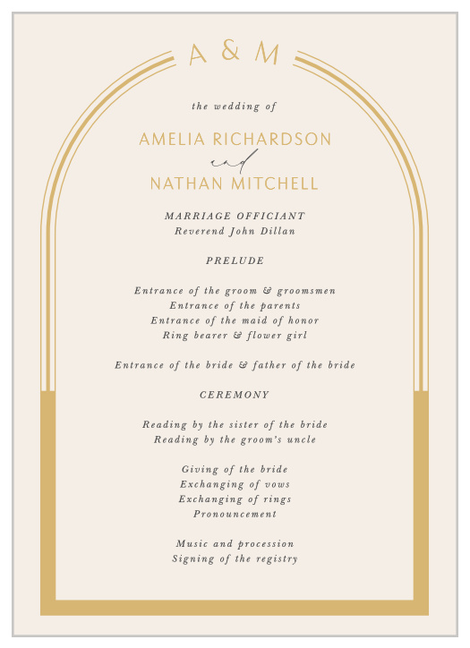 Our You & Me Wedding Programs walk family and friends through your entire ceremony.