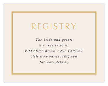 Let family and friends know where you would like your wedding gifts from with our You & Me Registry Cards.