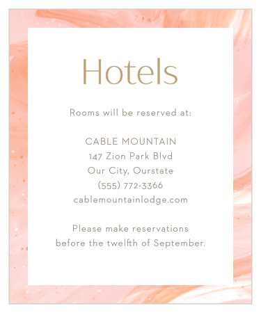 Our Sleek Names Accommodation Cards inform you out-of-town guests where the best local hotel is in town!