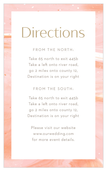 Family and friends will have no issue finding their way to your wedding venue with the help of our Sleek Names Direction Cards.