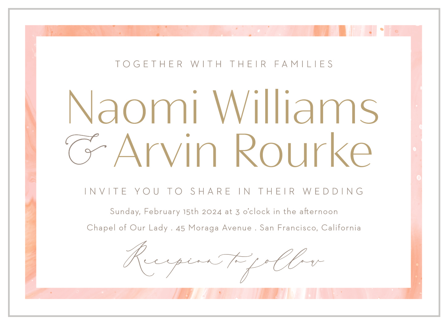 Sleek Names Wedding Invitations