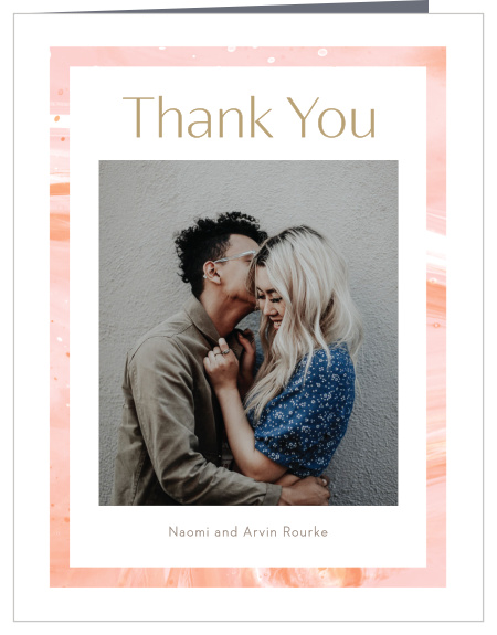 The support and presence of your guests meant a lot to you, show them your appreciation with our Sleek Names Wedding Thank You Cards.