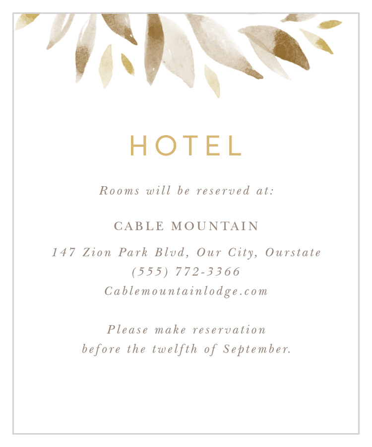 Soft Leaves Accommodation Cards