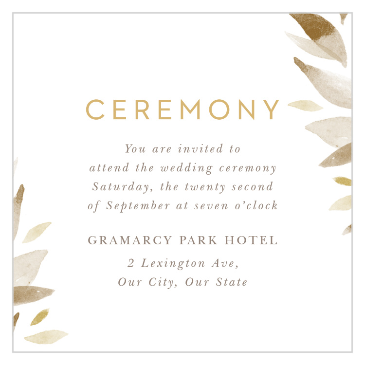 Soft Leaves Ceremony Cards