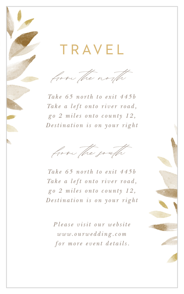 Soft Leaves Direction Cards