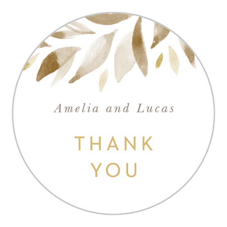 Soft Leaves Wedding Stickers