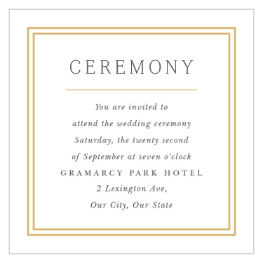 Gather family and friends together for your wedding with our Alluring Aubrey Ceremony Cards.