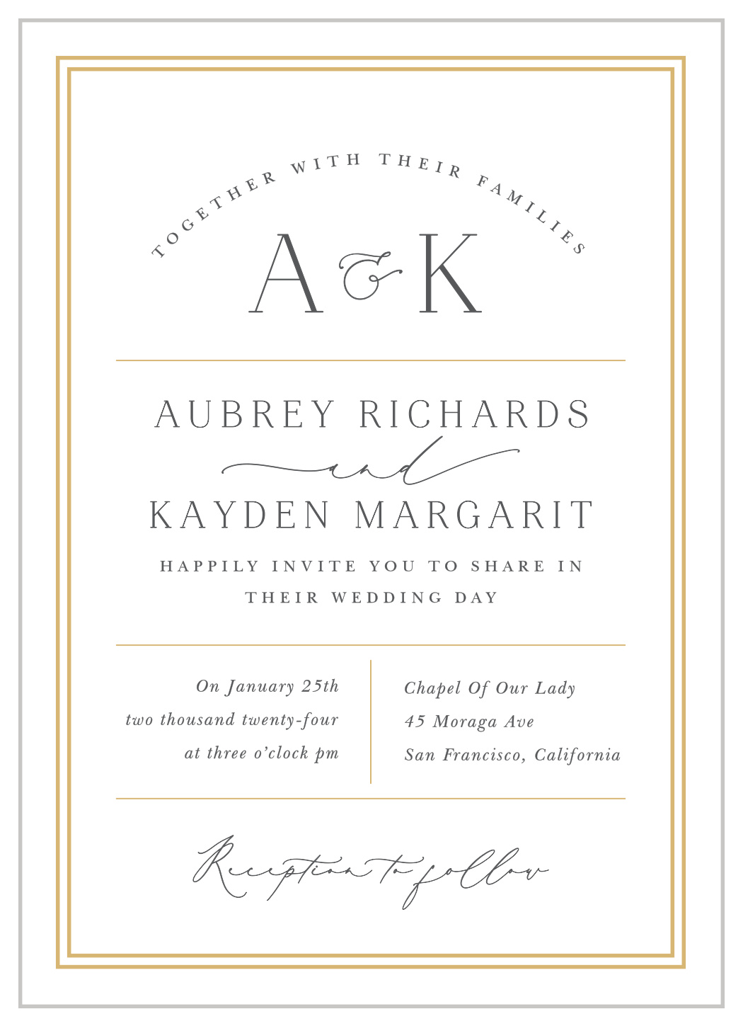 Alluring Aubrey Wedding Invitations