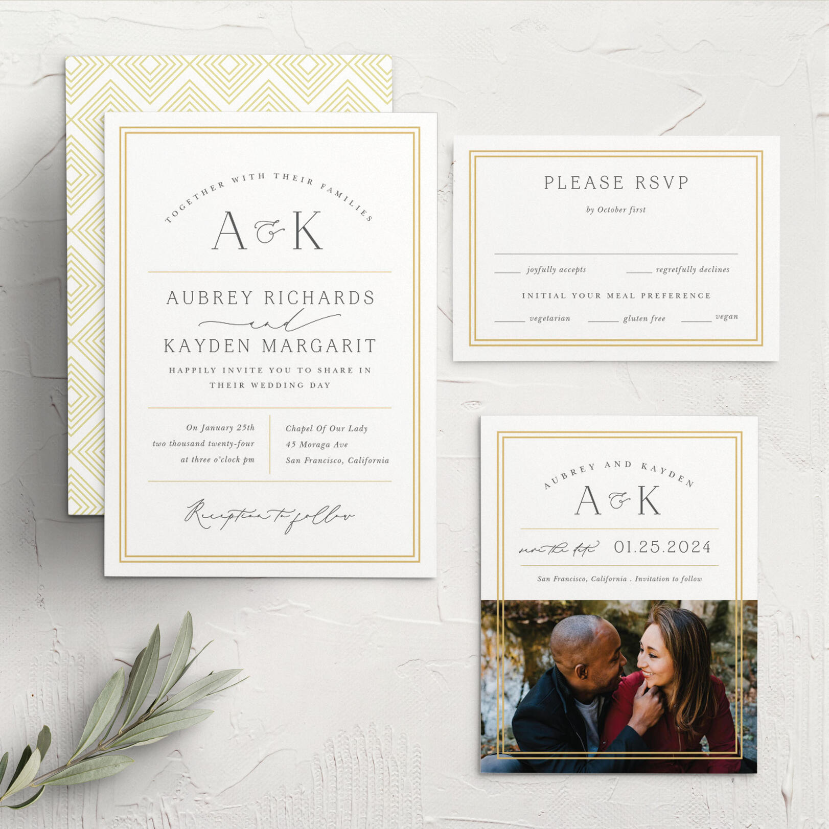 Alluring Aubrey Wedding Invitations