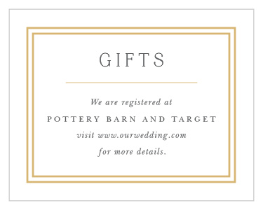 Let family and friends know where you would like your wedding gifts from with our Alluring Aubrey Registry Cards.