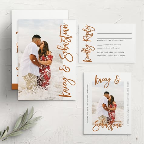 Tea Photo Collage Wedding Invitations