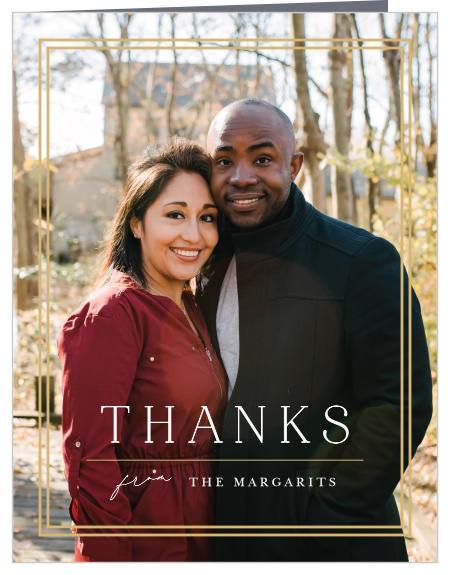 The presence and support of family and friends meant a lot to you, show them your support with our Alluring Aubrey Wedding Thank You Cards.