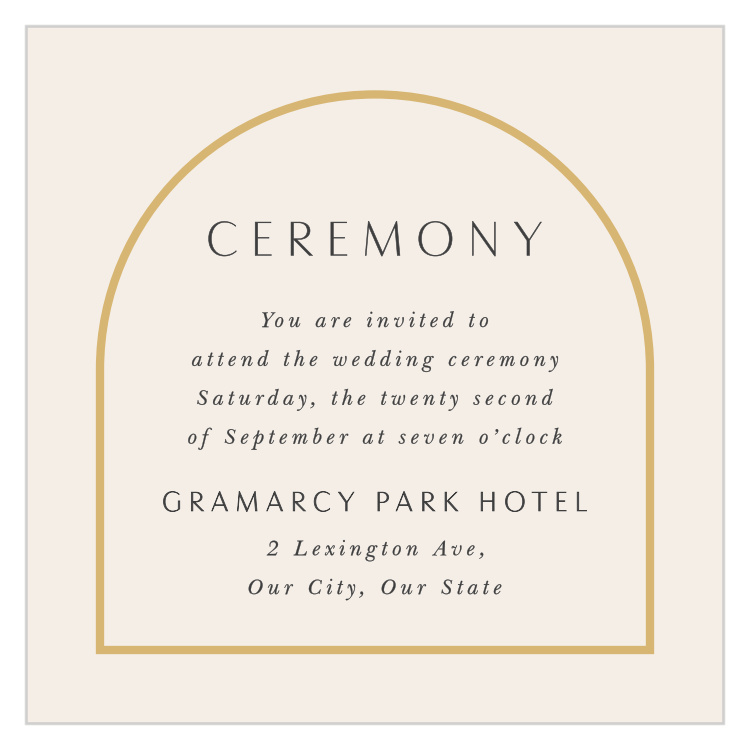 Modern Arch Ceremony Cards