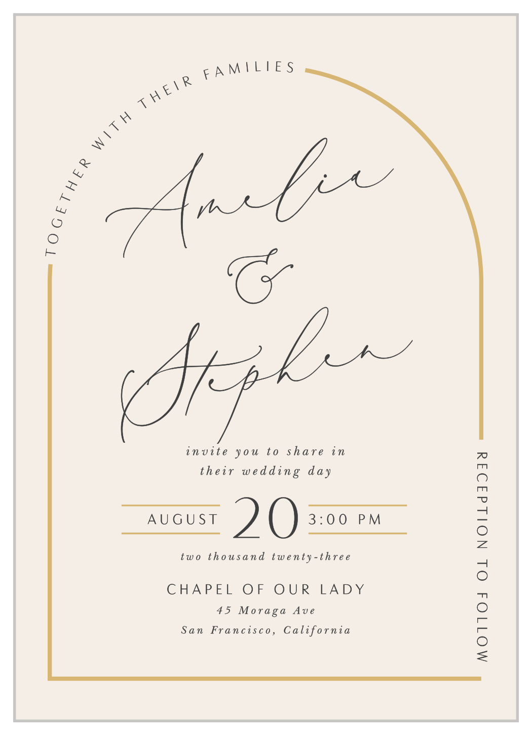 Modern Arch Wedding Invitations