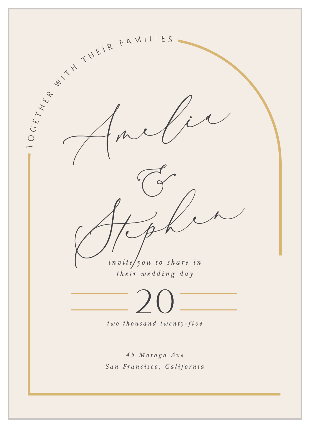 Modern Arch Wedding Invitations