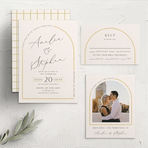 Modern Arch Wedding Invitations