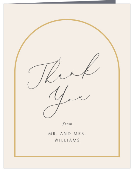 Show your appreciation for the presence of family and friends on your special day with our Modern Arch Wedding Thank You Cards.