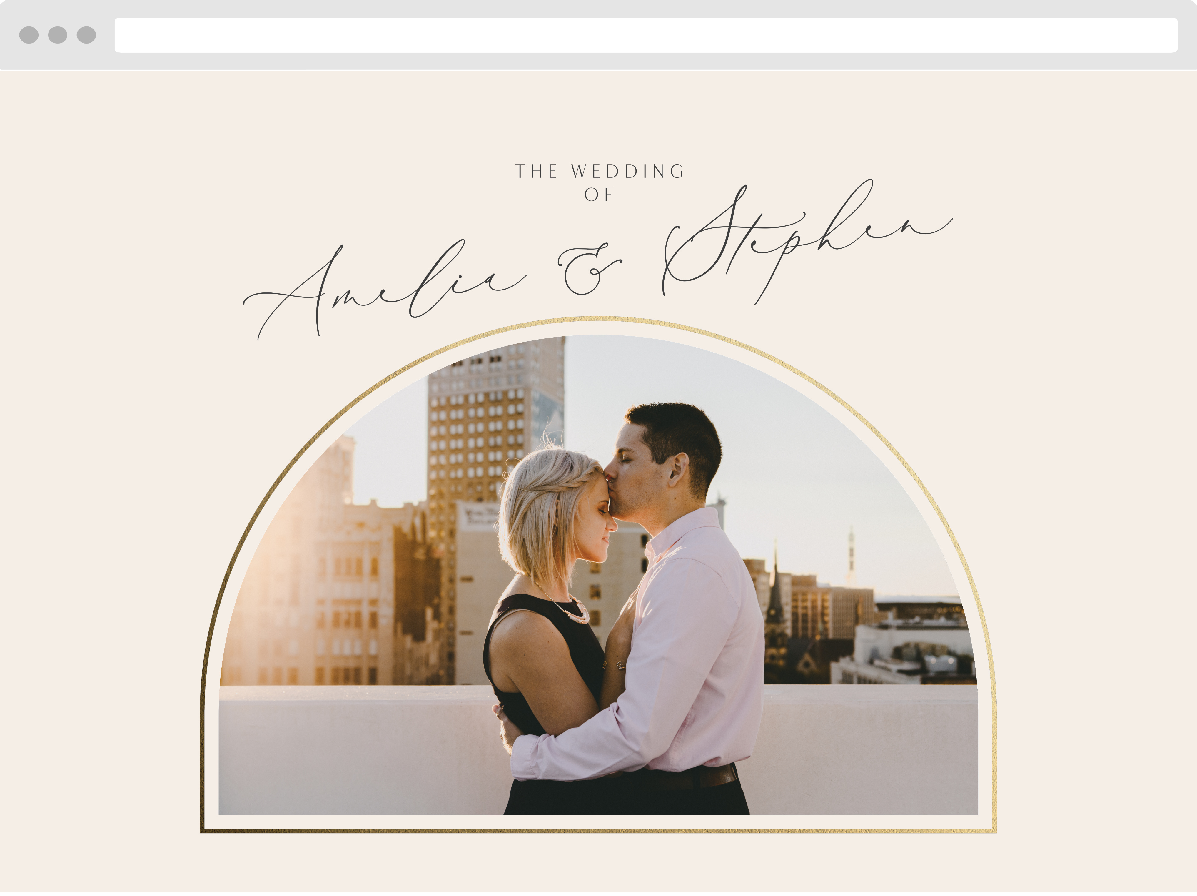 Modern Arch Wedding Website