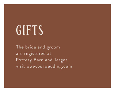 Our Prairie Meadow Registry Cards inform family and friends where you have registered for your wedding gifts.