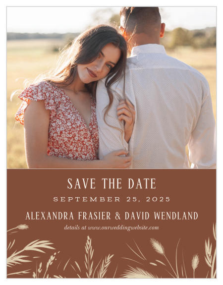 Let family and friends know that you are soon to be married when you send out our Prairie Meadow Save the Date Magnets.