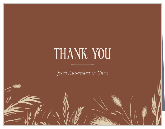 Our Prairie Meadow Wedding Thank You Cards share your gratitude for the support of family and friends on your special day.