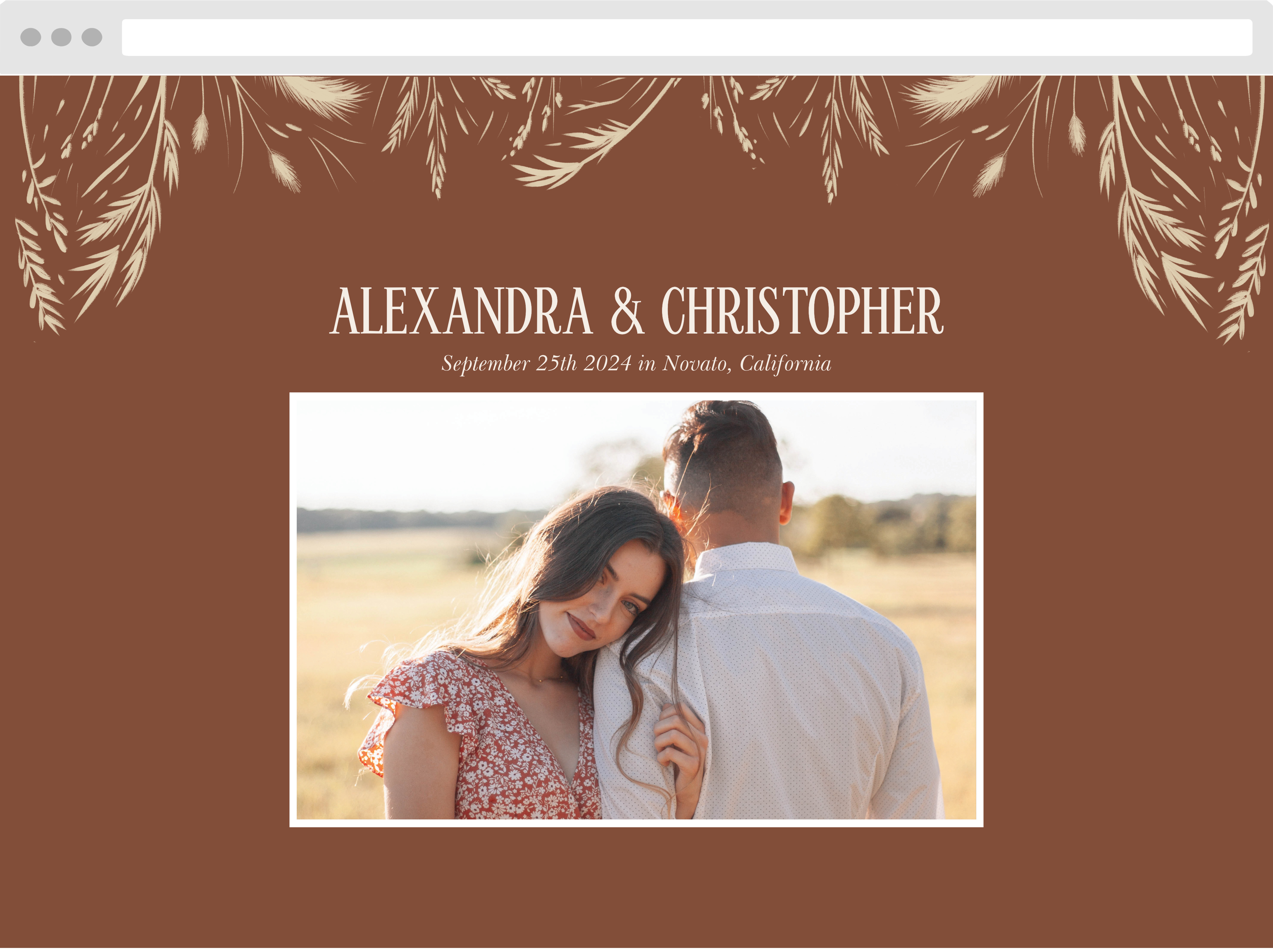 Prairie Meadow Wedding Website