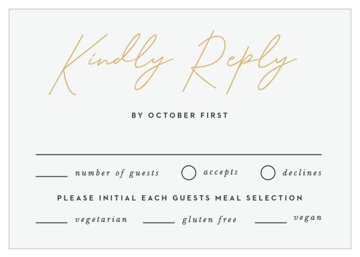 Get a headcount of every friend and family member that plans to be there at your wedding with our Simply Highlighted Response Cards.