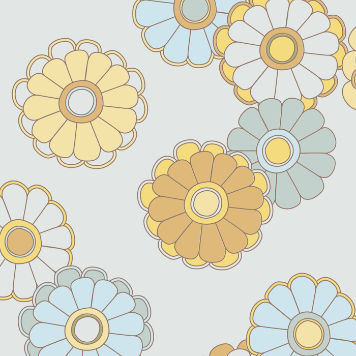 Our Large Daisies Peel And Stick Removable Wallpaper add a retro garden touch to your walls.