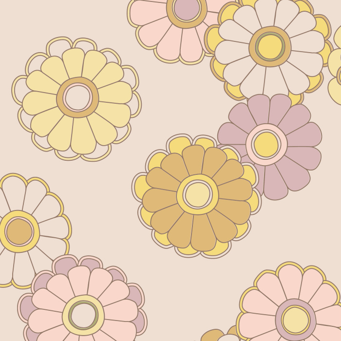 Our Large Daisies Peel And Stick Removable Wallpaper add a retro garden touch to your walls.