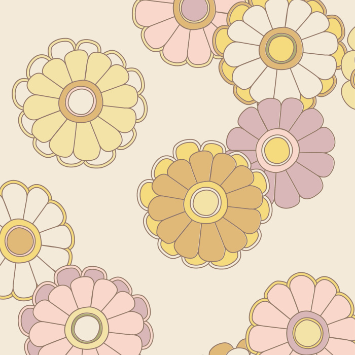 Our Large Daisies Peel And Stick Removable Wallpaper add a retro garden touch to your walls.