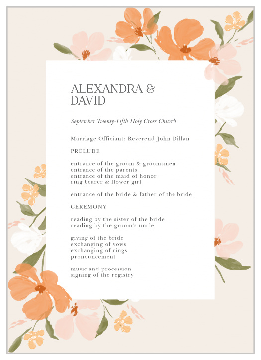 Share your information in chic style with our Colorful Cosmos Wedding Programs.