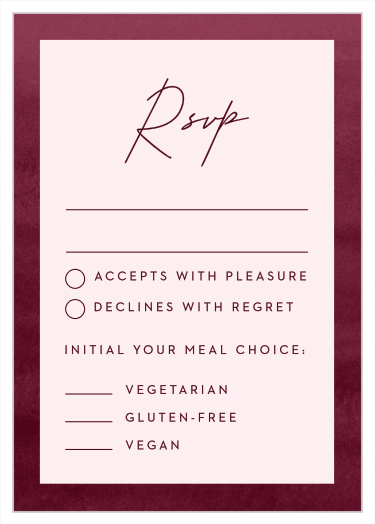 Gather all your guest information with our stylish burgundy Watercolor Mood Response Cards.