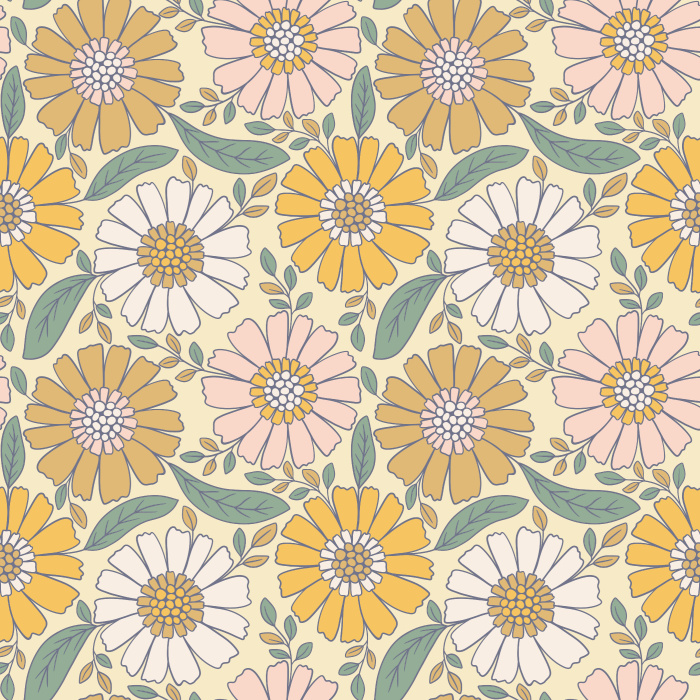 Add a bright garden to any wall in your home with our Colorful Daisies Peel And Stick Removable Wallpaper.