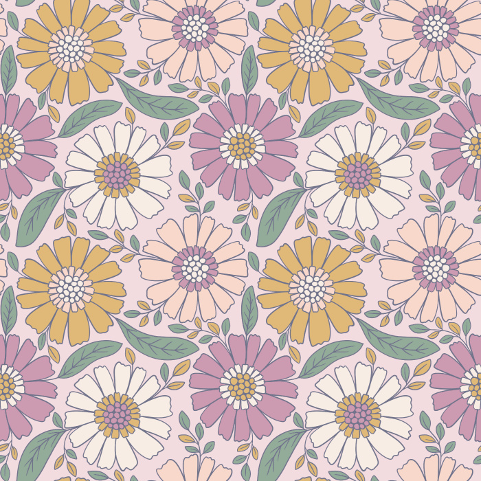 Add a bright garden to any wall in your home with our Colorful Daisies Peel And Stick Removable Wallpaper.