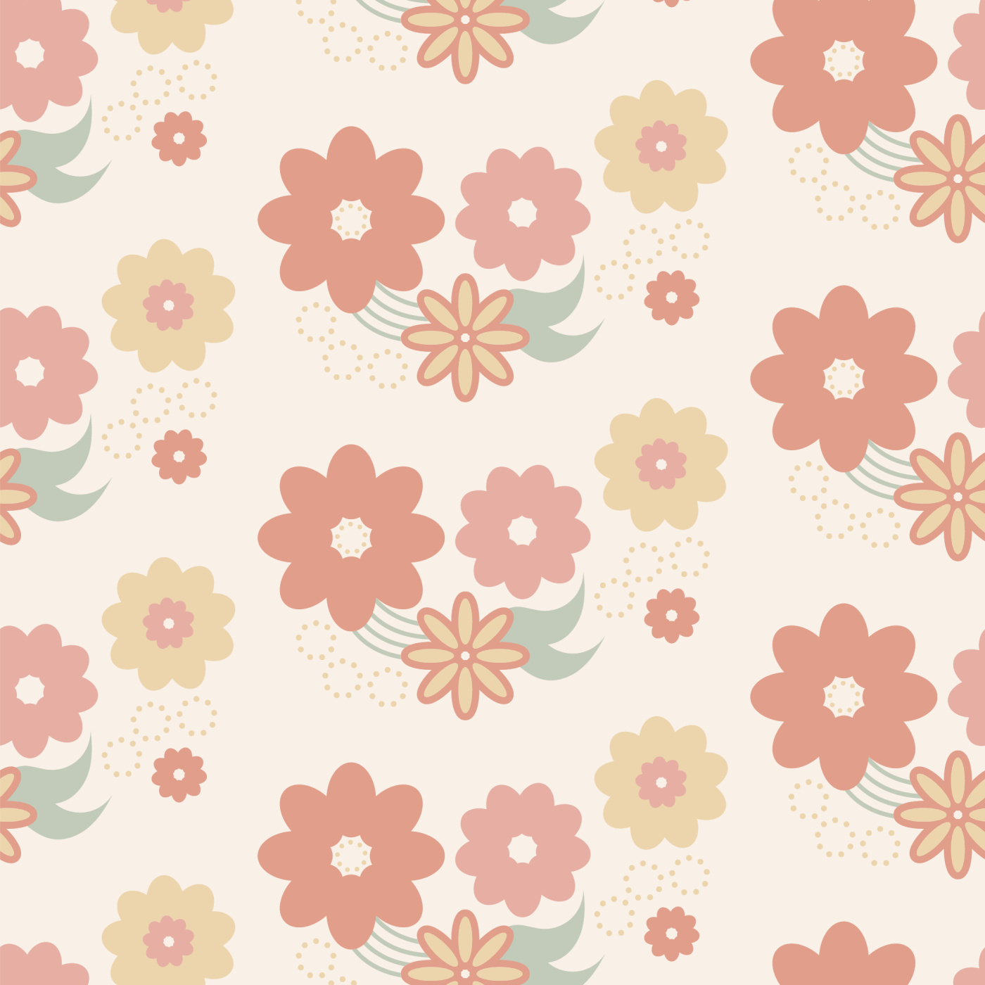 Swooping Floral Wallpaper