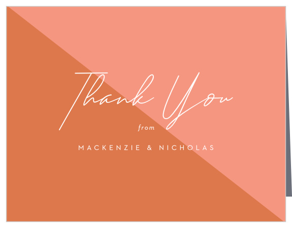 Embrace your hip, stylish side with our Color Split Wedding Thank You Cards.