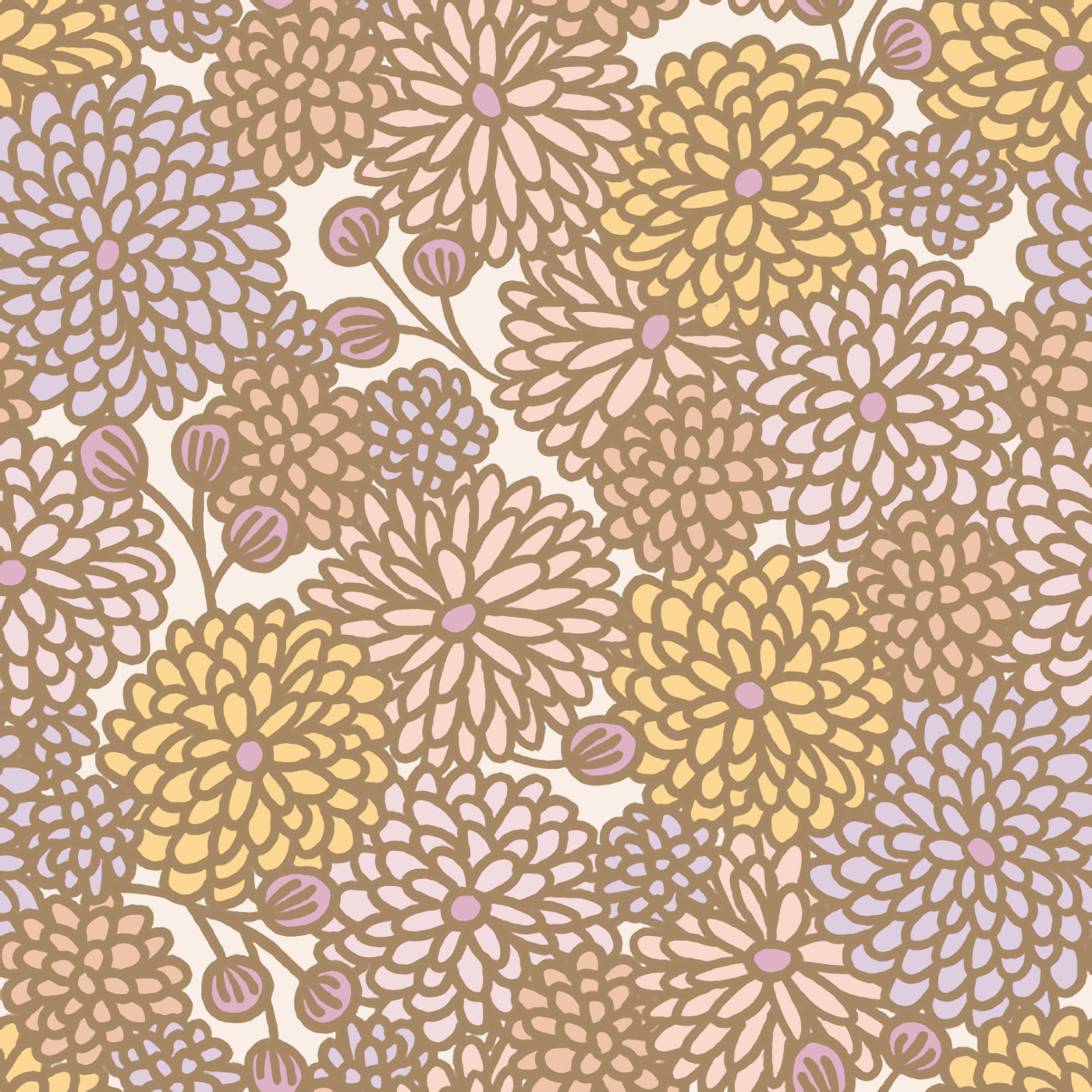Busy Blooms Wallpaper