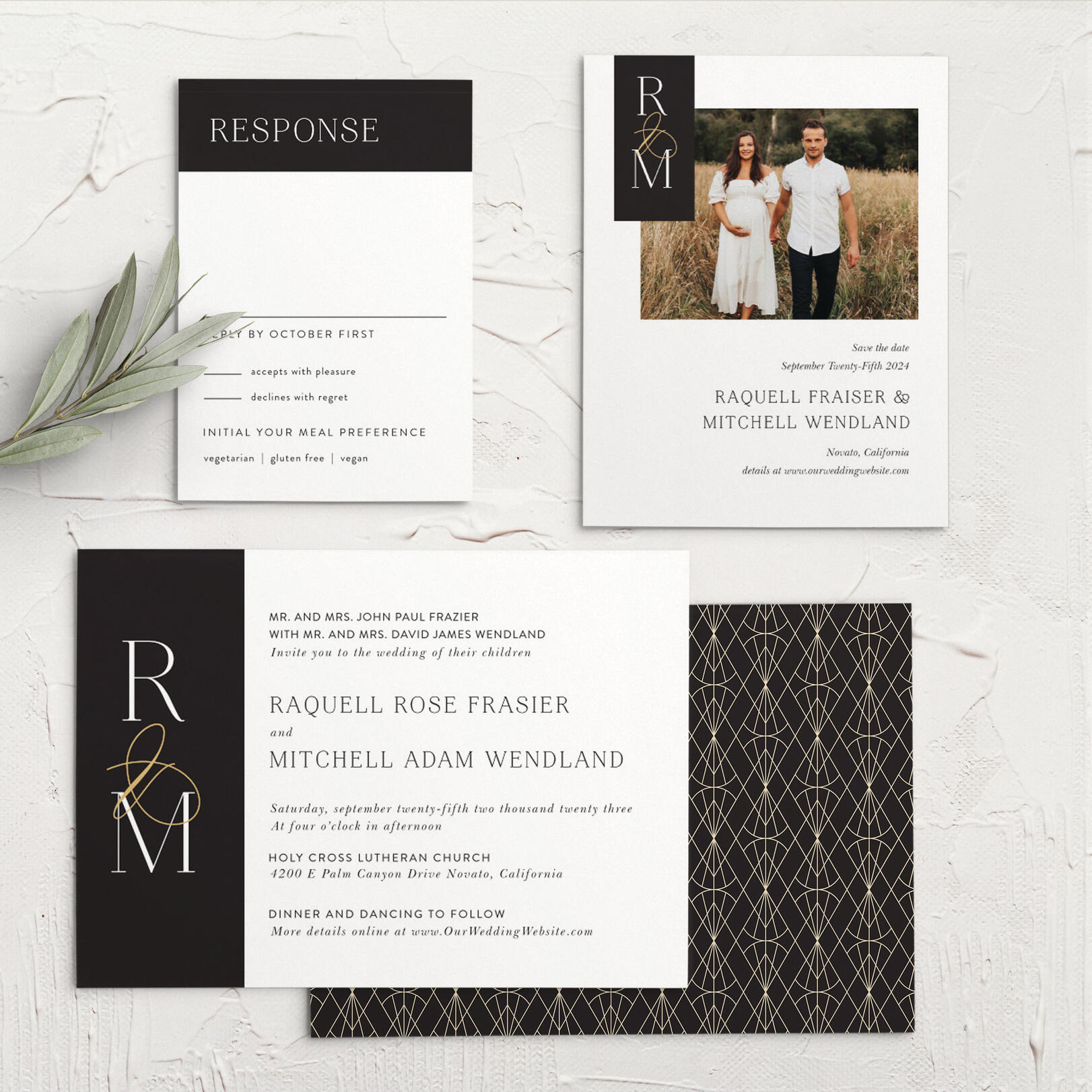 Bold Initials Wedding Invitations