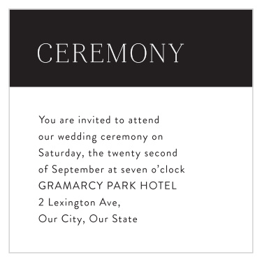 Create memories to last a lifetime with our Bold Initials Ceremony Cards.